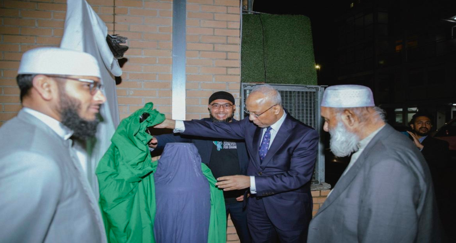 Tower Hamlets Mayor unveiling Toss Your Nos bin